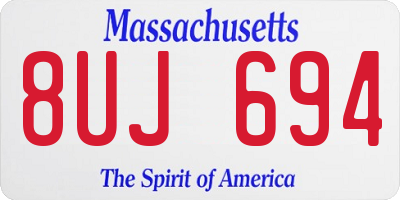 MA license plate 8UJ694