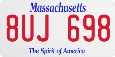 MA license plate 8UJ698