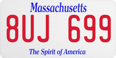 MA license plate 8UJ699