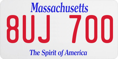 MA license plate 8UJ700