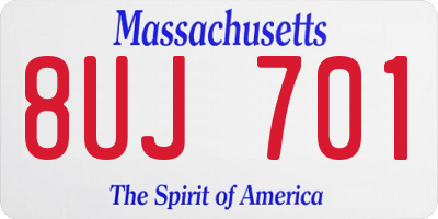 MA license plate 8UJ701