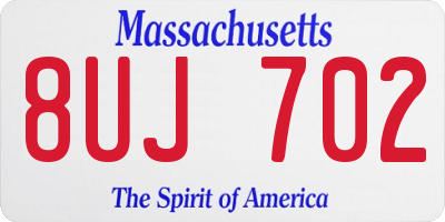 MA license plate 8UJ702