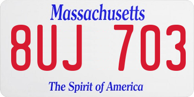 MA license plate 8UJ703