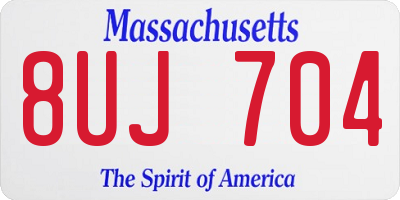 MA license plate 8UJ704
