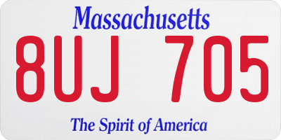 MA license plate 8UJ705