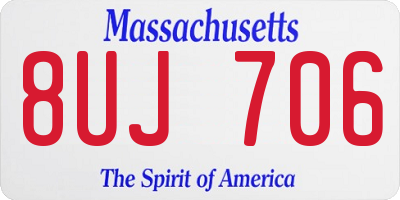 MA license plate 8UJ706