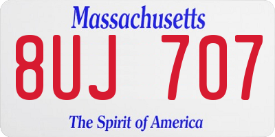 MA license plate 8UJ707