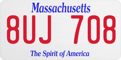 MA license plate 8UJ708