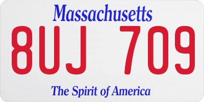 MA license plate 8UJ709