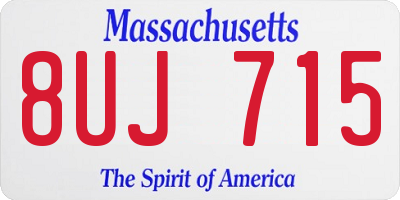 MA license plate 8UJ715
