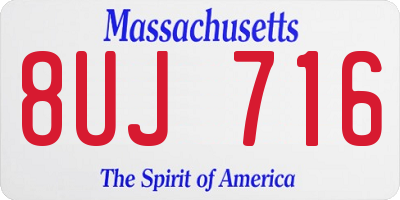 MA license plate 8UJ716