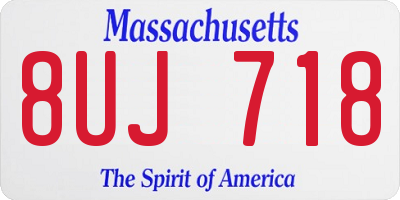 MA license plate 8UJ718