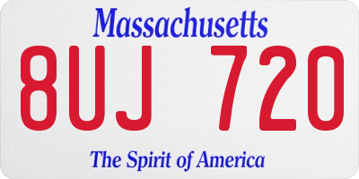 MA license plate 8UJ720