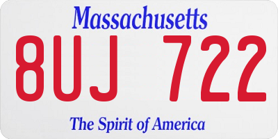 MA license plate 8UJ722