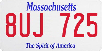 MA license plate 8UJ725