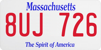 MA license plate 8UJ726