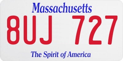 MA license plate 8UJ727