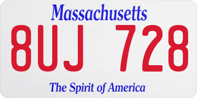 MA license plate 8UJ728