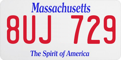 MA license plate 8UJ729