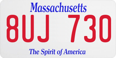MA license plate 8UJ730