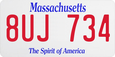 MA license plate 8UJ734