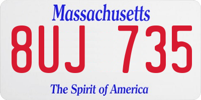 MA license plate 8UJ735