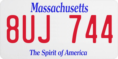 MA license plate 8UJ744