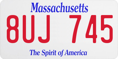 MA license plate 8UJ745
