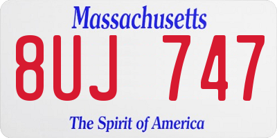 MA license plate 8UJ747