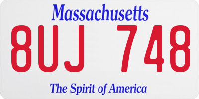 MA license plate 8UJ748