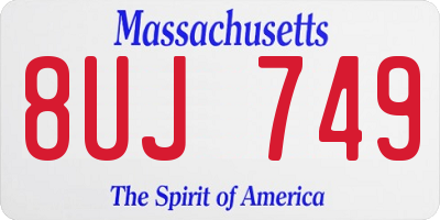 MA license plate 8UJ749