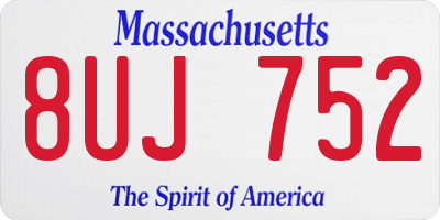 MA license plate 8UJ752
