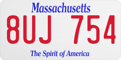 MA license plate 8UJ754