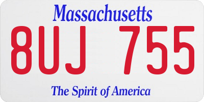 MA license plate 8UJ755