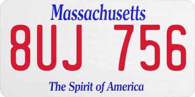 MA license plate 8UJ756