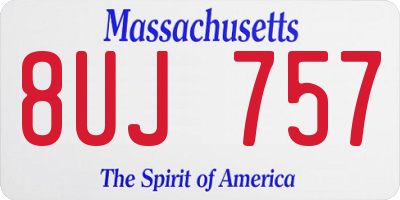 MA license plate 8UJ757