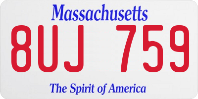 MA license plate 8UJ759