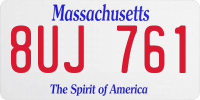 MA license plate 8UJ761