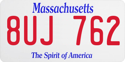 MA license plate 8UJ762
