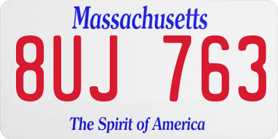 MA license plate 8UJ763