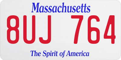 MA license plate 8UJ764