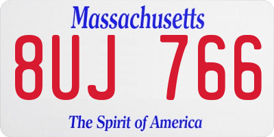 MA license plate 8UJ766