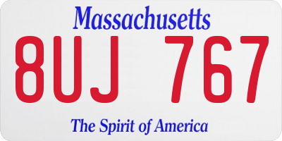 MA license plate 8UJ767