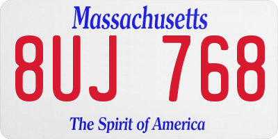 MA license plate 8UJ768