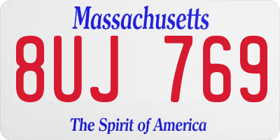 MA license plate 8UJ769