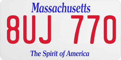 MA license plate 8UJ770