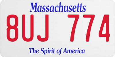 MA license plate 8UJ774