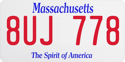 MA license plate 8UJ778
