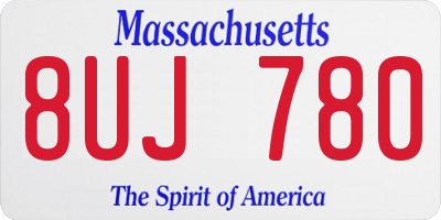 MA license plate 8UJ780