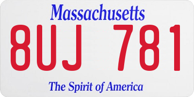 MA license plate 8UJ781